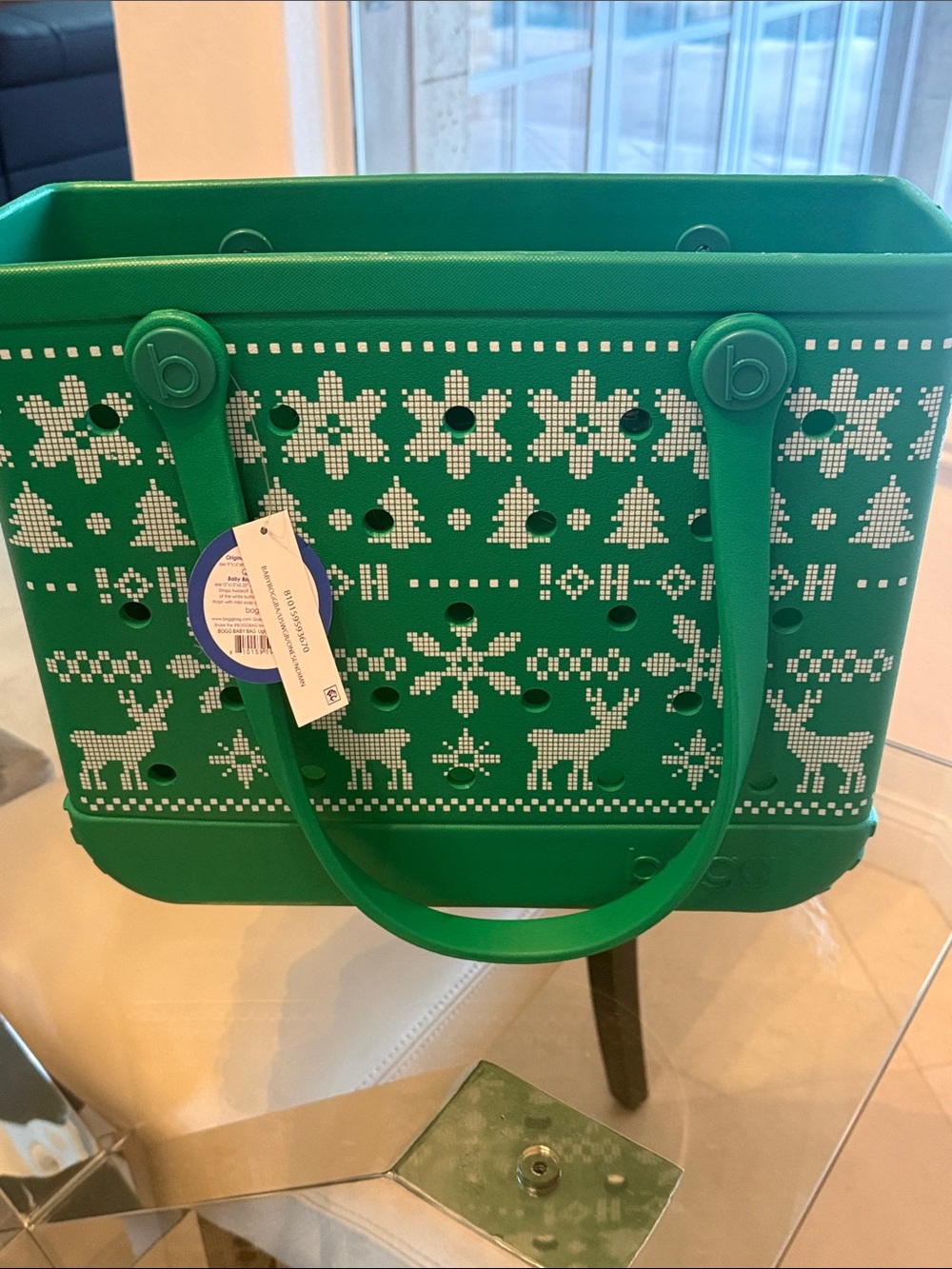 Bogg bag ugly sweater print